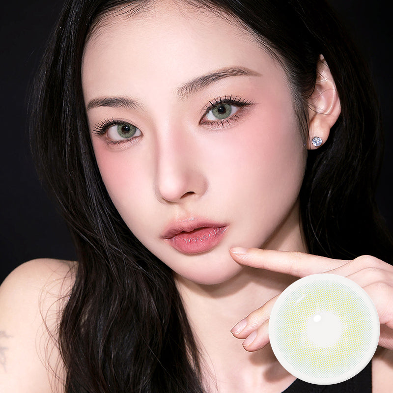 Neon Pop Lime Beam 1Month - Korean Monthly Colored Contact Lenses