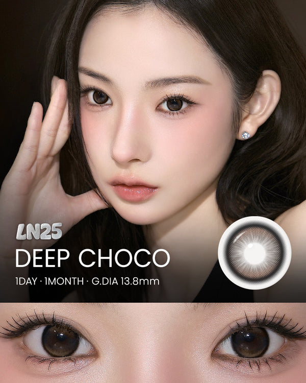 LN25 Deep Choco 1Month - Korean Monthly Colored Contact Lenses