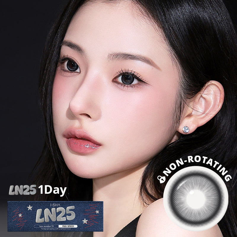 LN25 Carbon Black 1Day - Korean Daily Colored Contact Lenses