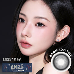 LN25 Carbon Black 1Day - Korean Daily Colored Contact Lenses