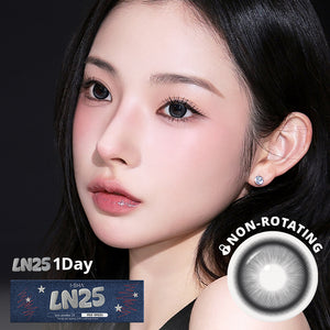 LN25 Carbon Black 1Day - Korean Daily Colored Contact Lenses