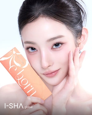 I-SHA REBORN Hue Milk Soda Korean monthly colored contact lens in a natural everyday look